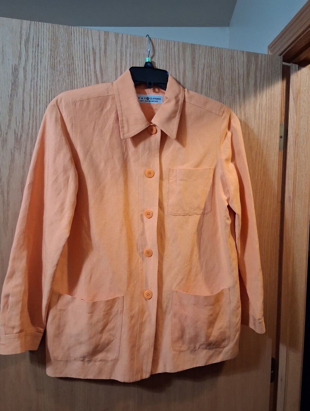 vintage chore jacket, Real Clothes From Saks Fifth Avenue, silk and linen blend